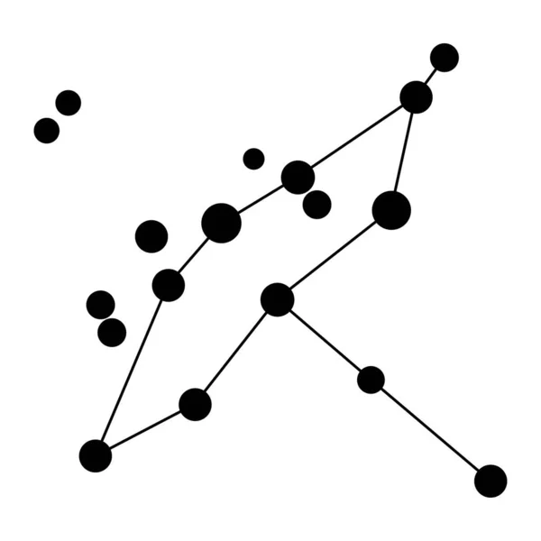 Cygnus Constellation Map Vector Illustration — Stock Vector