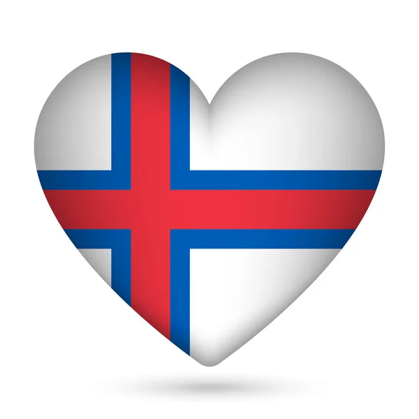 Bandeira Das Ilhas Faroé Forma Coração Ilustração Vetorial — Vetor de Stock