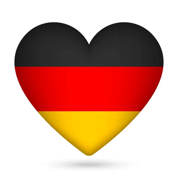 Flaga Niemiec Kształcie Serca Ilustracja Wektora — Wektor stockowy