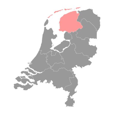 Hollanda 'nın Friesland vilayeti. Vektör illüstrasyonu.