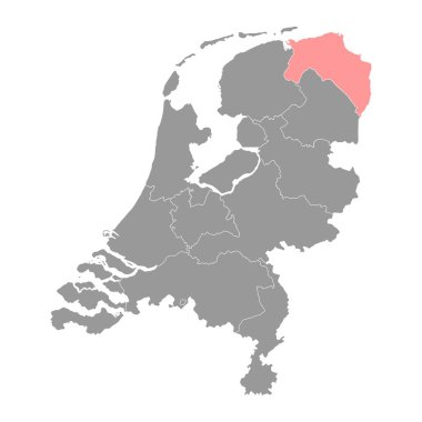 Hollanda 'nın Groningen vilayeti. Vektör illüstrasyonu.