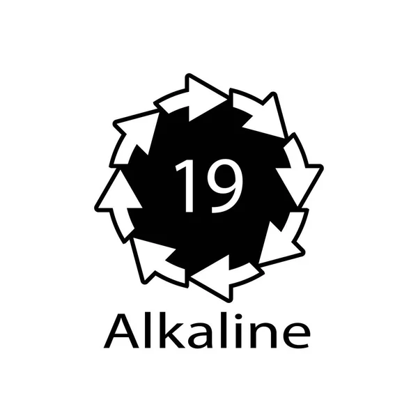 Κωδικός Ανακύκλωσης Μπαταρίας Alkaline Εικονογράφηση Διανύσματος — Διανυσματικό Αρχείο