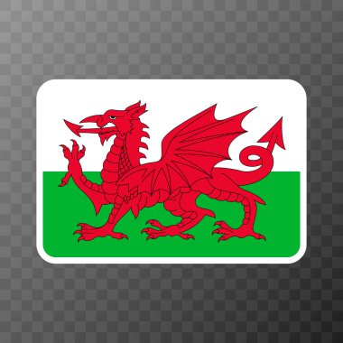 Wales flag, official colors and proportion. Vector illustration.