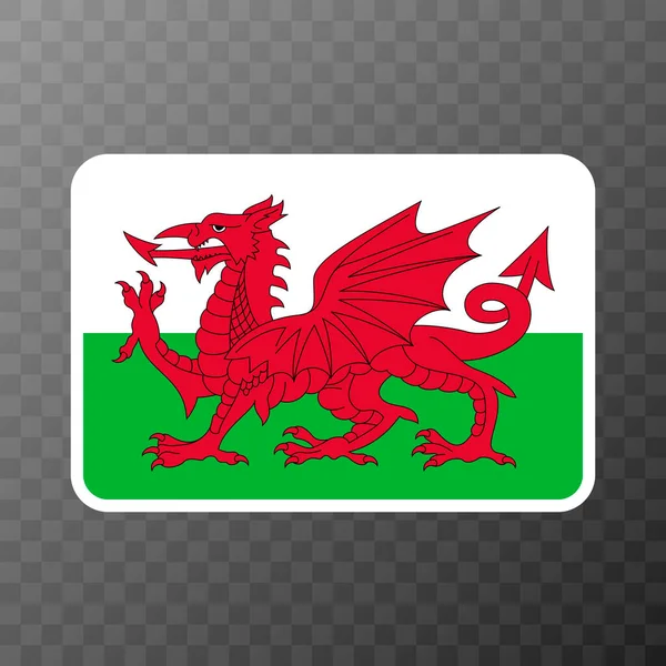 Wales Flagga Officiella Färger Och Proportioner Vektorillustration — Stock vektor