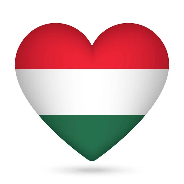 stock vector Hungary flag in heart shape. Vector illustration.