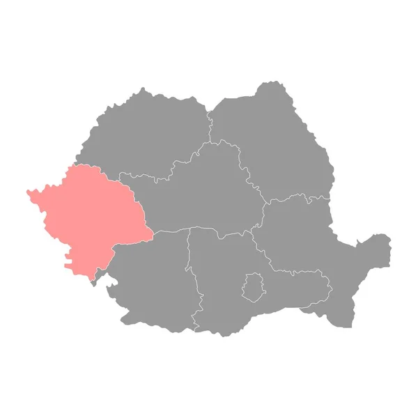 Karte Der Entwicklungsregion Vest Region Rumänien Vektorillustration — Stockvektor
