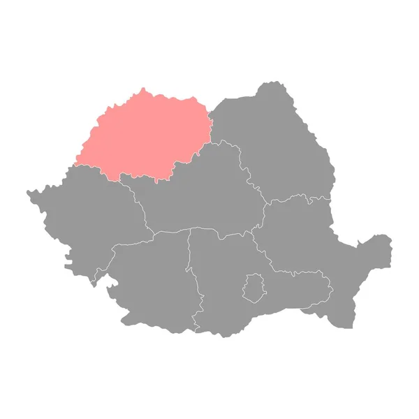 Karte Der Entwicklungsregion Nord Vest Region Rumänien Vektorillustration — Stockvektor
