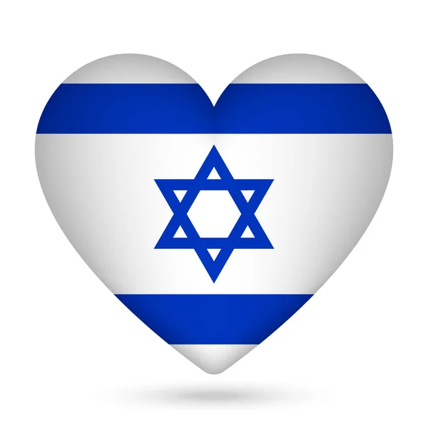 Israele Bandiera Forma Cuore Illustrazione Vettoriale — Vettoriale Stock