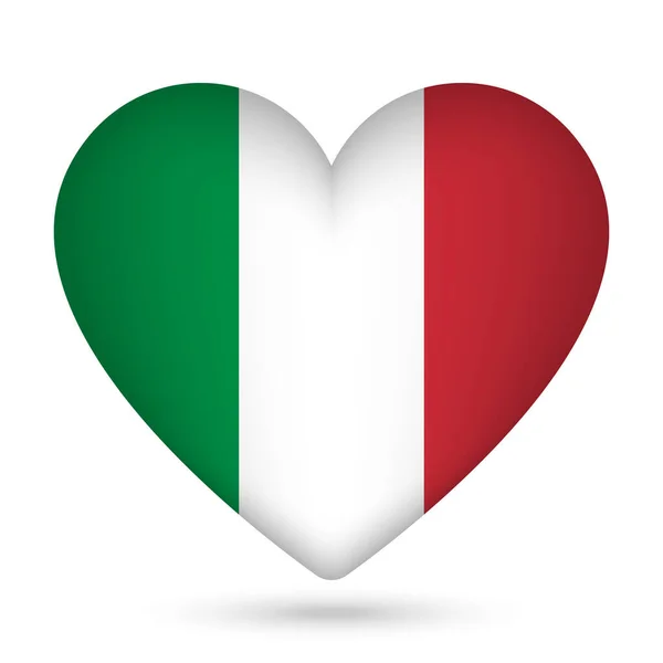 Italia Bandiera Forma Cuore Illustrazione Vettoriale — Vettoriale Stock