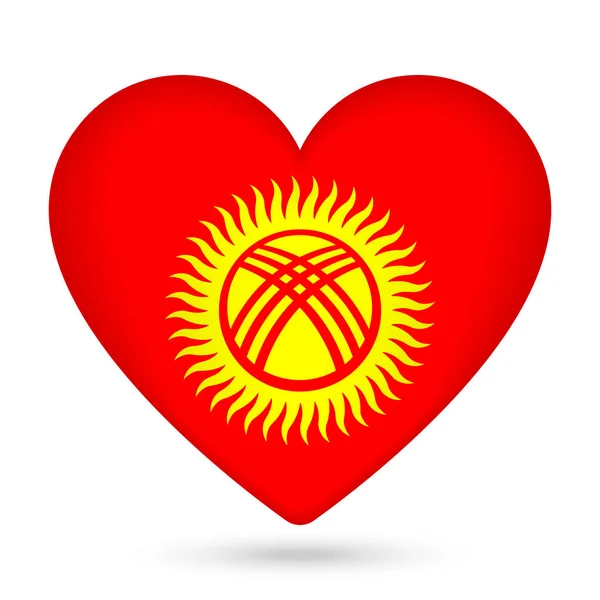 Прапор Киргизстану Формі Серця Приклад Вектора — стоковий вектор