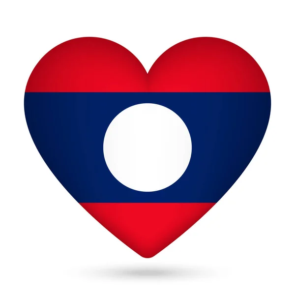 Laos Vlag Hartvorm Vectorillustratie — Stockvector
