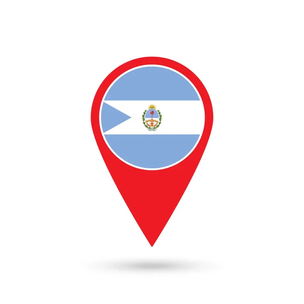 Puntero Mapa Con Bandera Corrientes Ilustración Vectorial — Vector de stock