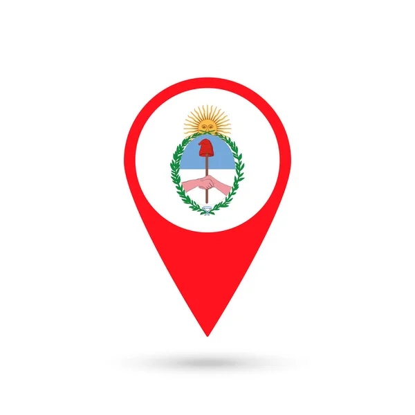 Ponteiro Mapa Com Jujuy Flag Ilustração Vetorial — Vetor de Stock