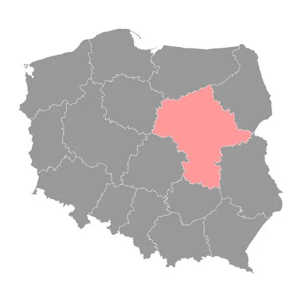 Carte Voïvodie Masovie Province Pologne Illustration Vectorielle — Image vectorielle