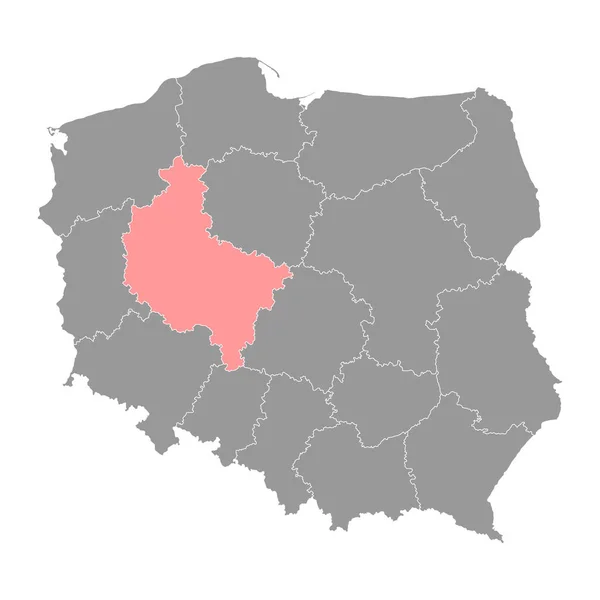 より大きなポーランドの航海地図 ポーランドの州 ベクターイラスト — ストックベクタ