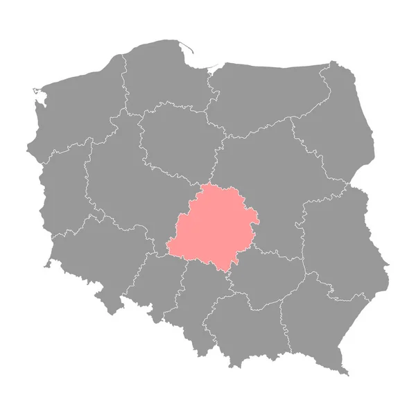 Lodz Voyvoda Haritası Polonya Eyaleti Vektör Illüstrasyonu — Stok Vektör