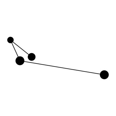 Apus takımyıldızı haritası. Vektör illüstrasyonu.