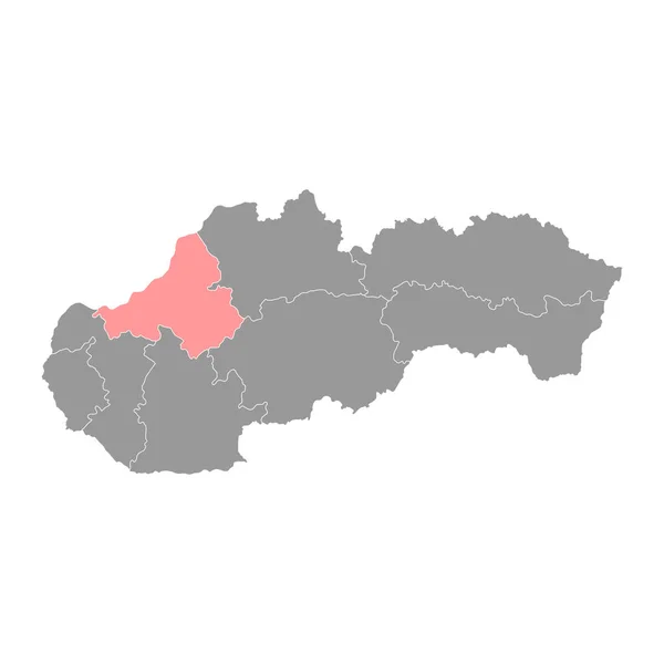 Mapa Trencin Región Eslovaquia Ilustración Vectorial — Vector de stock