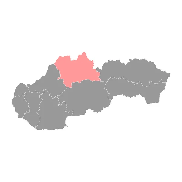 ジリナ地図 スロバキアの地域 ベクターイラスト — ストックベクタ