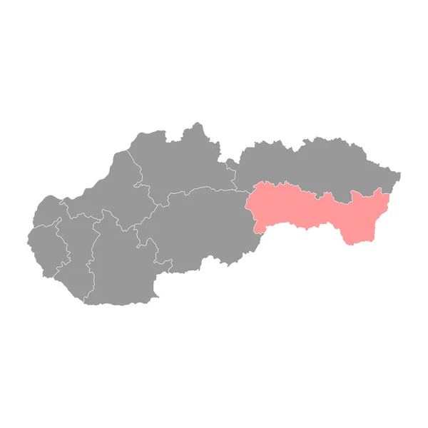 Mapa Kosice Região Eslováquia Ilustração Vetorial — Vetor de Stock