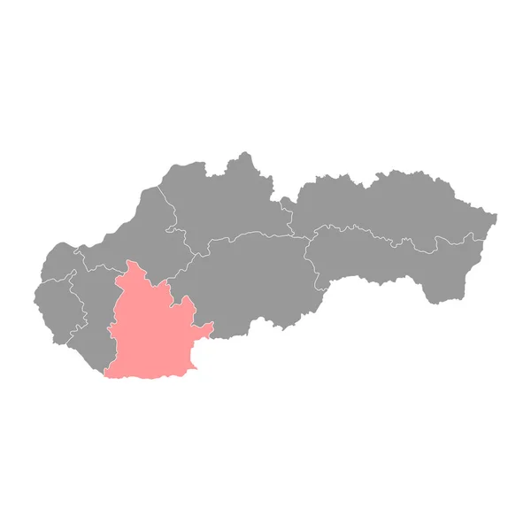 Nitra Map Region Slovenska Vektorová Ilustrace — Stockový vektor