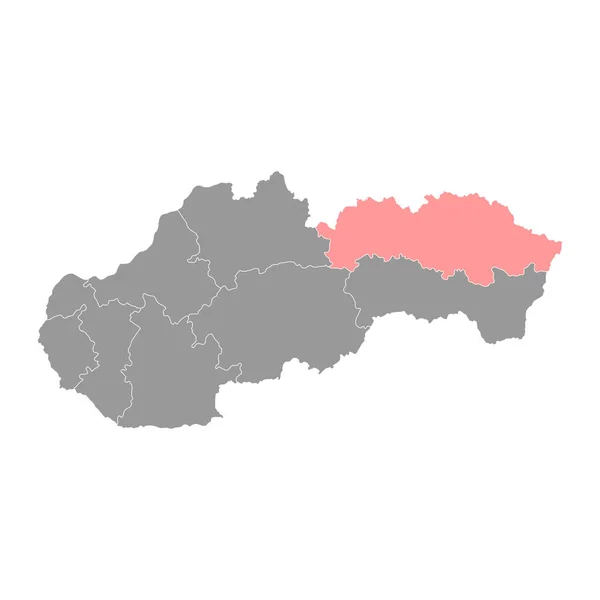 Mapa Presov Região Eslováquia Ilustração Vetorial — Vetor de Stock