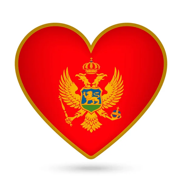 Montenegro Bandeira Forma Coração Ilustração Vetorial —  Vetores de Stock