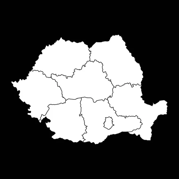 Rumänien Karte Mit Regionen Vektorillustration — Stockvektor