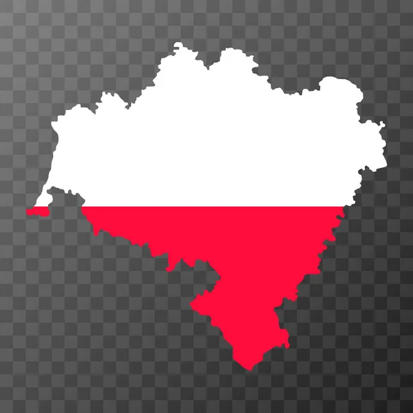 Karte Der Woiwodschaft Niederschlesien Provinz Polen Vektorillustration — Stockvektor