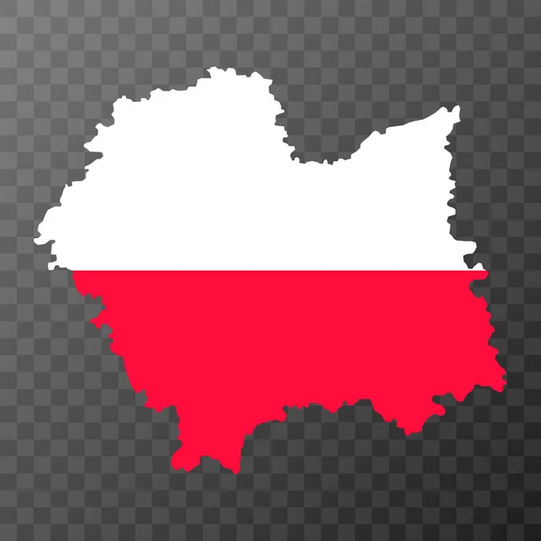Menos Polónia Mapa Voivodia Província Polónia Ilustração Vetorial — Vetor de Stock