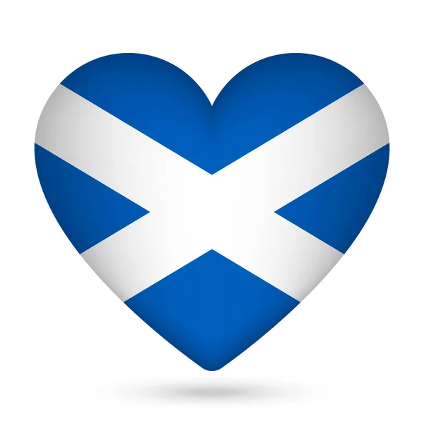 stock vector Scotland flag in heart shape. Vector illustration.