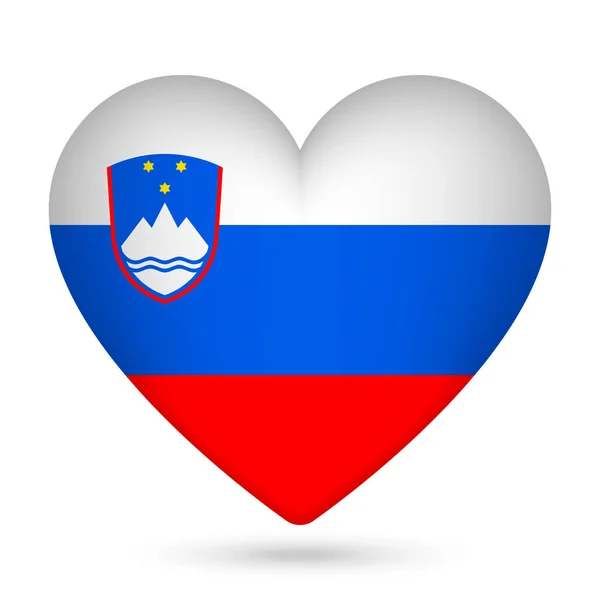 Flaga Słowenii Kształcie Serca Ilustracja Wektora — Wektor stockowy