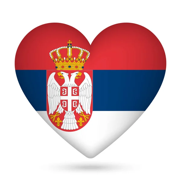 セルビアの国旗はハート型をしている ベクターイラスト — ストックベクタ