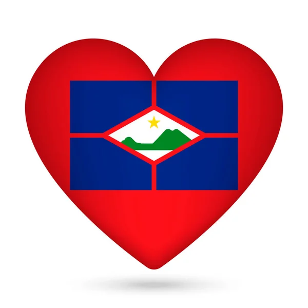 Sint Eustatius Vlag Hartvorm Vectorillustratie — Stockvector