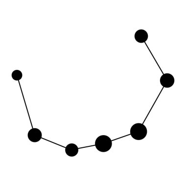 Corona Borealis takımyıldızı haritası. Vektör illüstrasyonu.