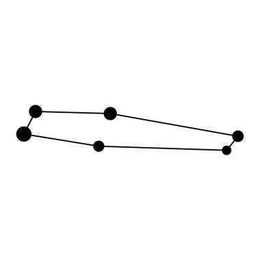 Chamaeleon takımyıldızı haritası. Vektör illüstrasyonu.