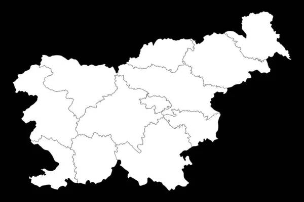 Slowenien Karte Mit Regionen Vektorillustration — Stockvektor