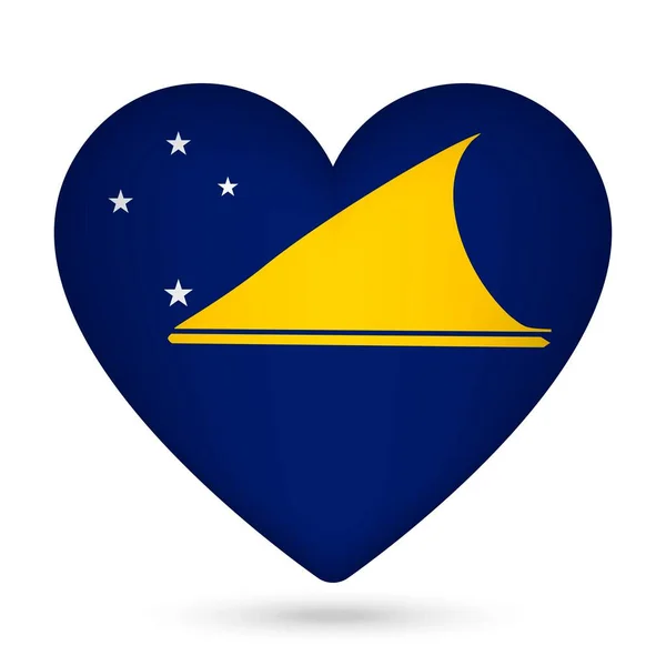 Tokelau Bayrağı Kalp Şeklinde Vektör Illüstrasyonu — Stok Vektör