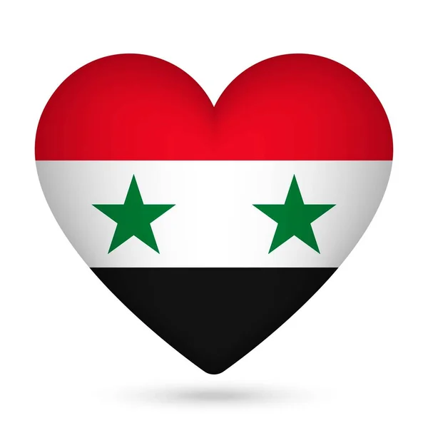 Bandera Siria Forma Corazón Ilustración Vectorial — Archivo Imágenes Vectoriales