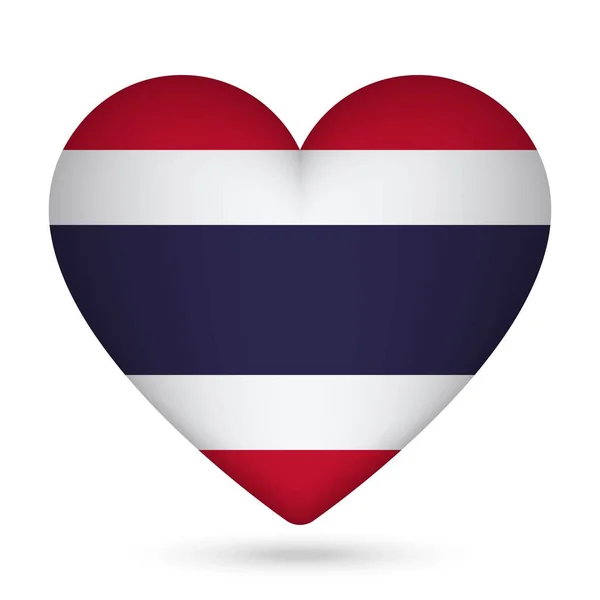 Bandera Tailandia Forma Corazón Ilustración Vectorial — Vector de stock