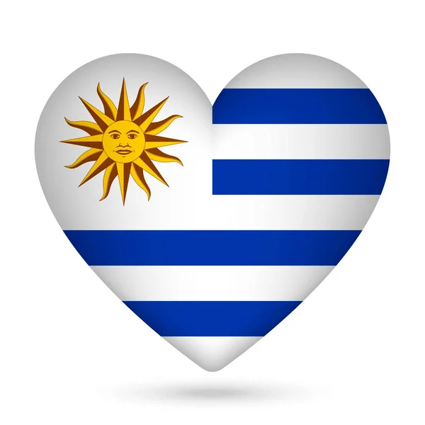 Bandera Uruguay Forma Corazón Ilustración Vectorial — Archivo Imágenes Vectoriales