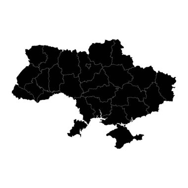 Taşralı Ukrayna haritası. Vektör illüstrasyonu.