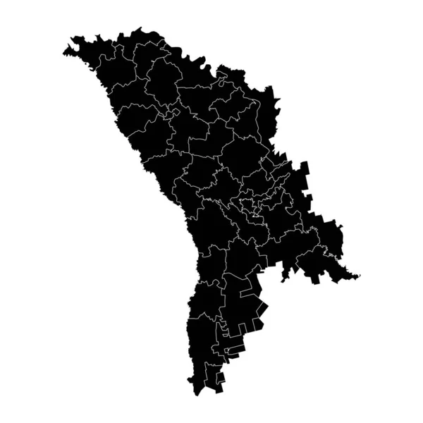 Moldavië Kaart Met Provincies Vectorillustratie — Stockvector