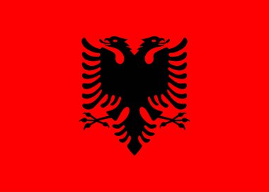 Albania flag, official colors and proportion. Vector illustration.