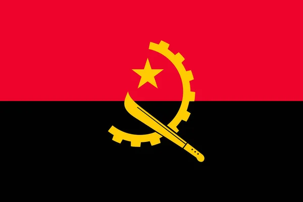 Флаг Анголы Официальные Цвета Пропорции Векторная Иллюстрация — стоковый вектор