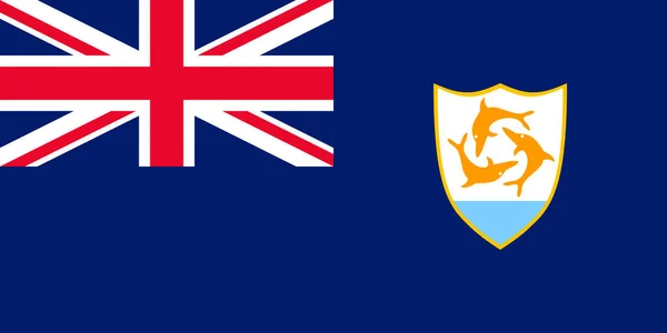 Anguilla Flag Official Colors Proportion Vector Illustration — Stockový vektor
