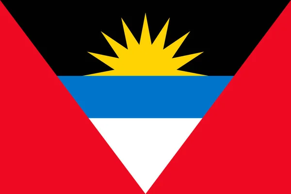 Antigua Barbuda Flag Official Colors Proportion Vector Illustration — Stock vektor