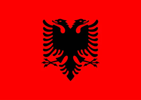 Bandiera Albania Colori Ufficiali Proporzione Illustrazione Vettoriale — Vettoriale Stock
