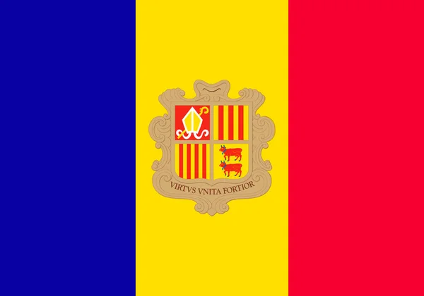 Andorra Flag Official Colors Proportion Vector Illustration — Stock vektor
