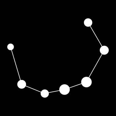 Corona Borealis takımyıldızı haritası. Vektör illüstrasyonu.